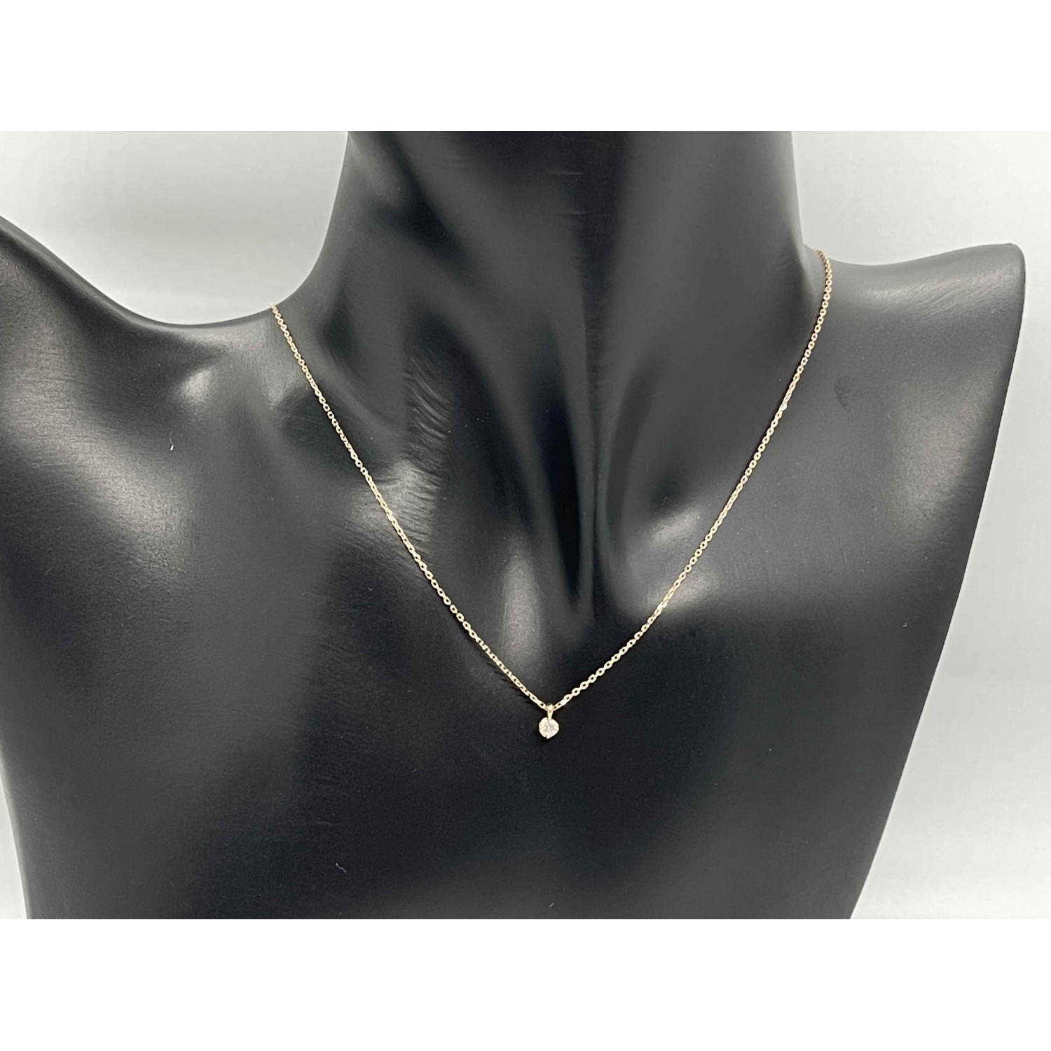 10K Rose Gold Diamond Cluster Pendant Chain 