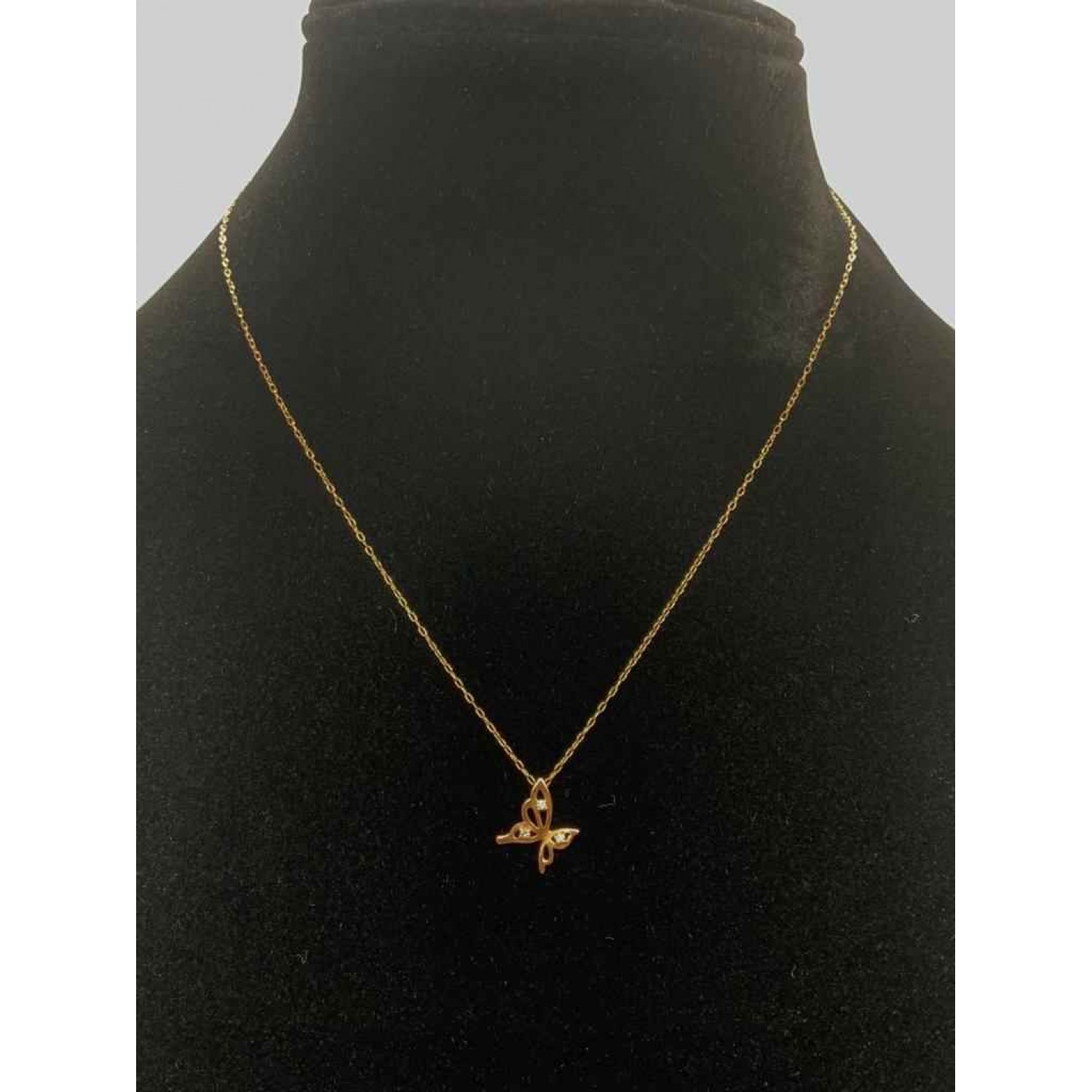Enchanting Butterfly 10K Gold Pendant Chain