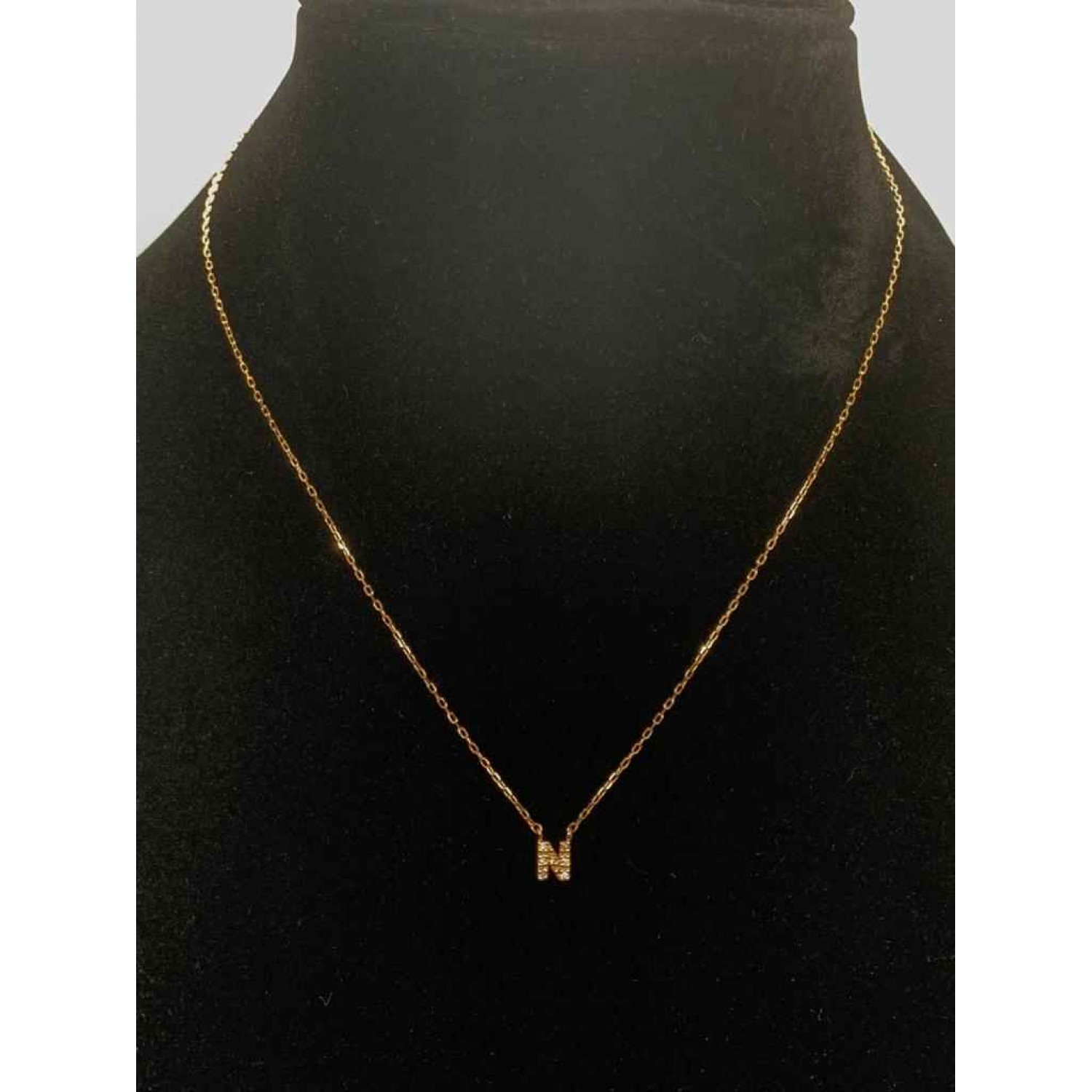 10K Gold N Glittery Pendant Chain