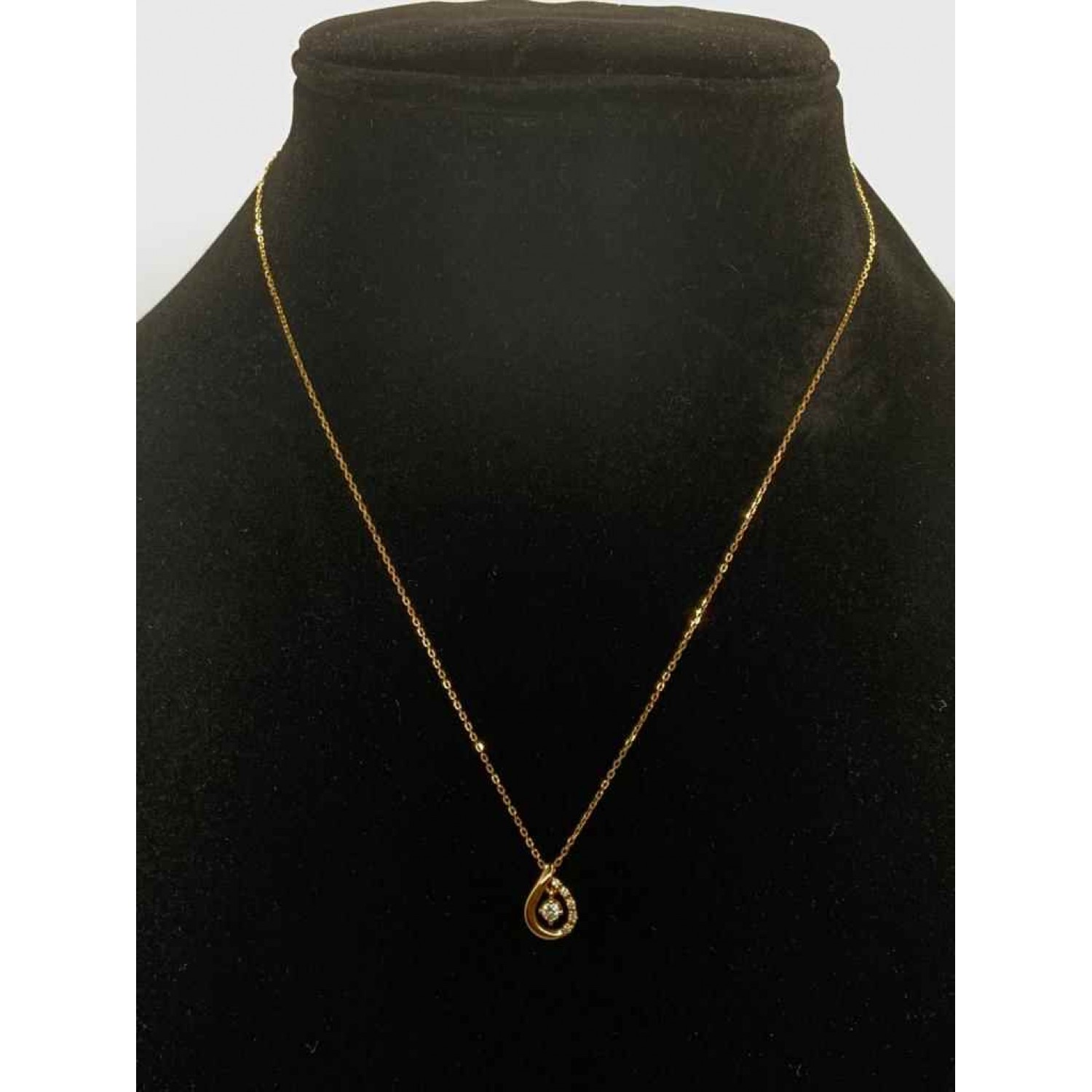 18K Gold Water Droplet Pendant Chain