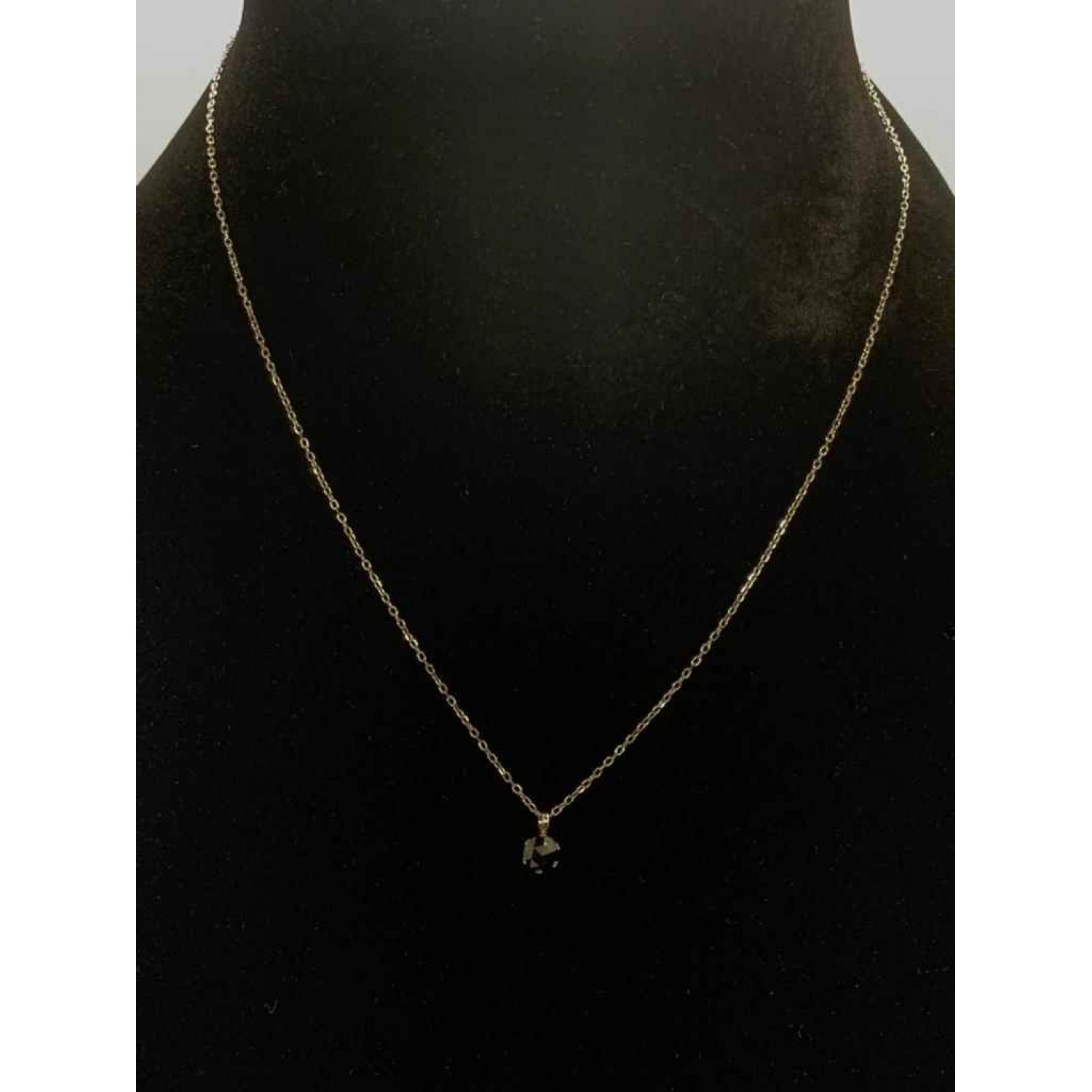 10K Gold Black Diamond Pendant Chain
