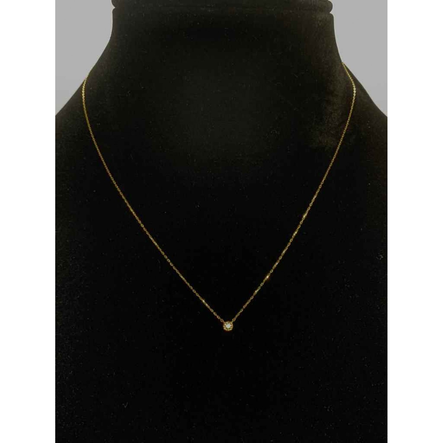 10K Gold Disc Pendant Chain