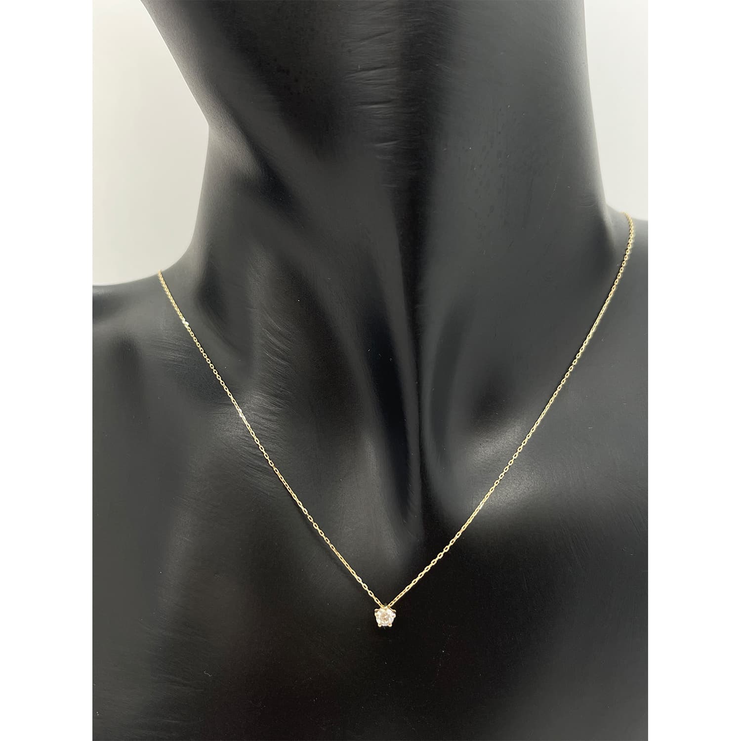 10K Gold Hexagon Shape Diamond Pendant Chain