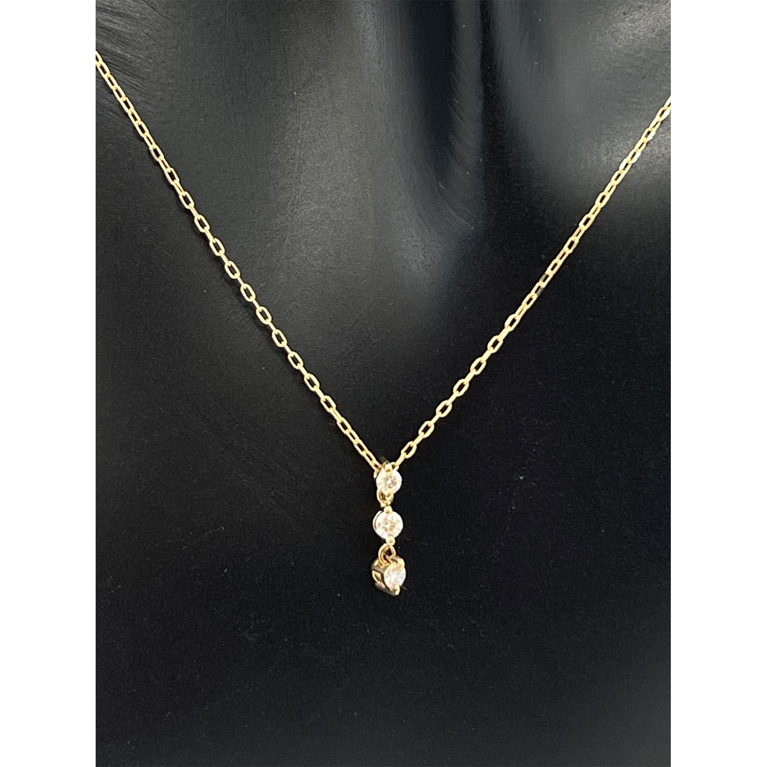 Triple Diamond Hoop Gold Chain