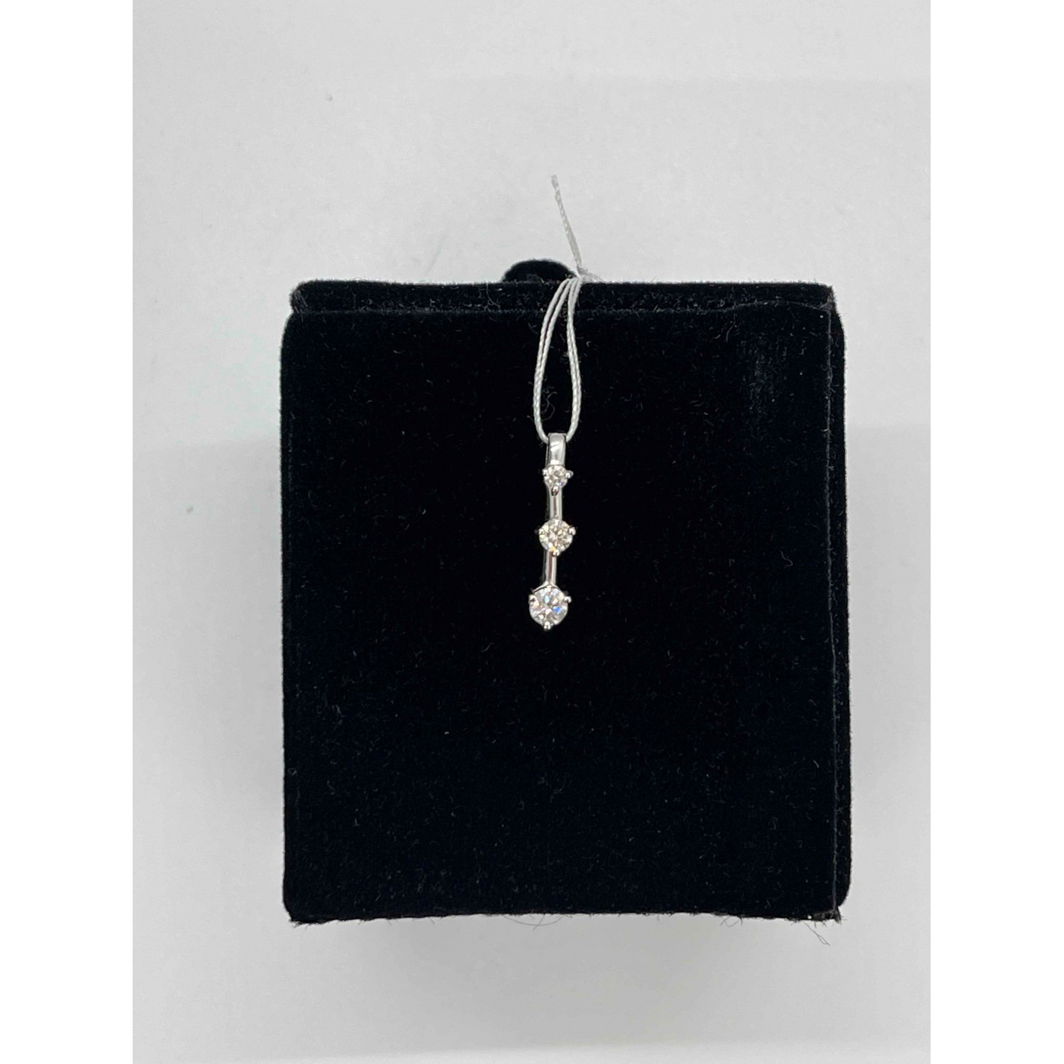 Triple Diamond Miniature Hoop Pendant