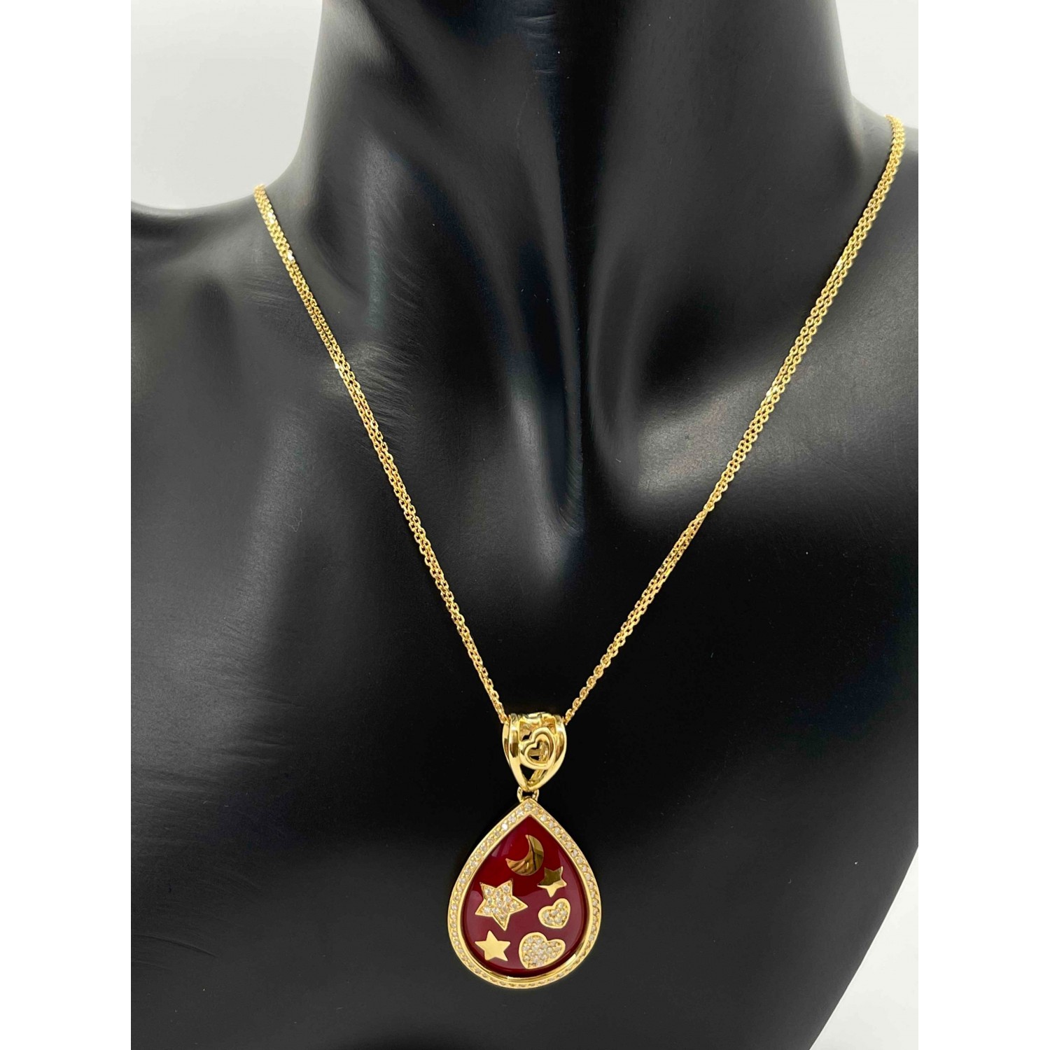 18K Gold Birthstone Diamond Pendant