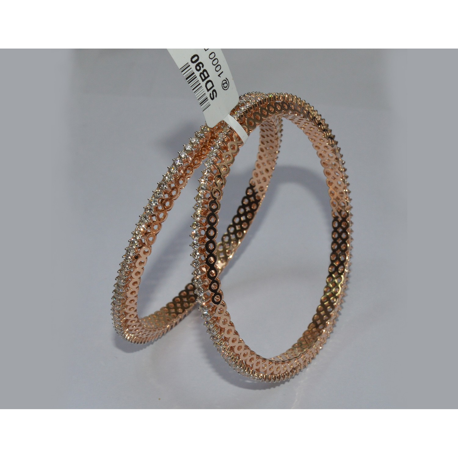 18k Rose Gold & Diamond Bangle