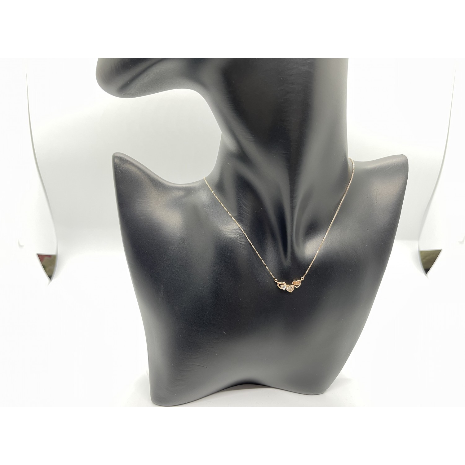Triple Heart Pendant 10K Rose Gold Chain