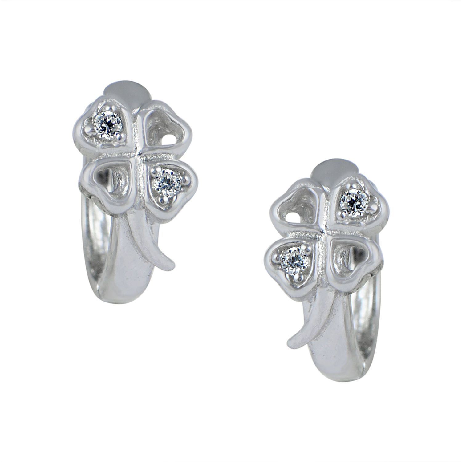925 Sterling Silver Round Cubic Zirconia Earrings